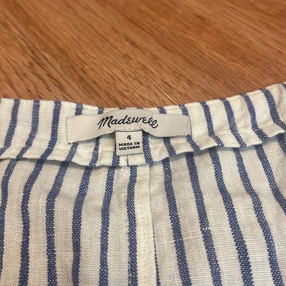 Madewell striped linen crop top, size 4 - Picture 3 of 3